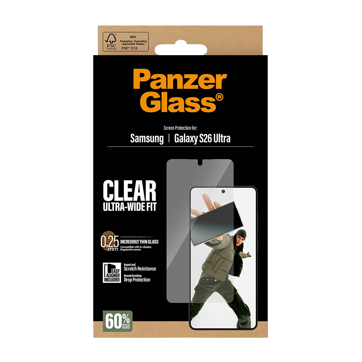 PanzerGlass® Displayschutz Samsung Galaxy S26 Ultra | Ultra-Wide Fit m. EasyAligner